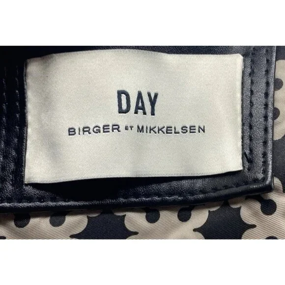 Day Birger et Mikkelson Gweneth Bag Tote Black Beige Travel Weekend Zipper - Picture 5 of 16
